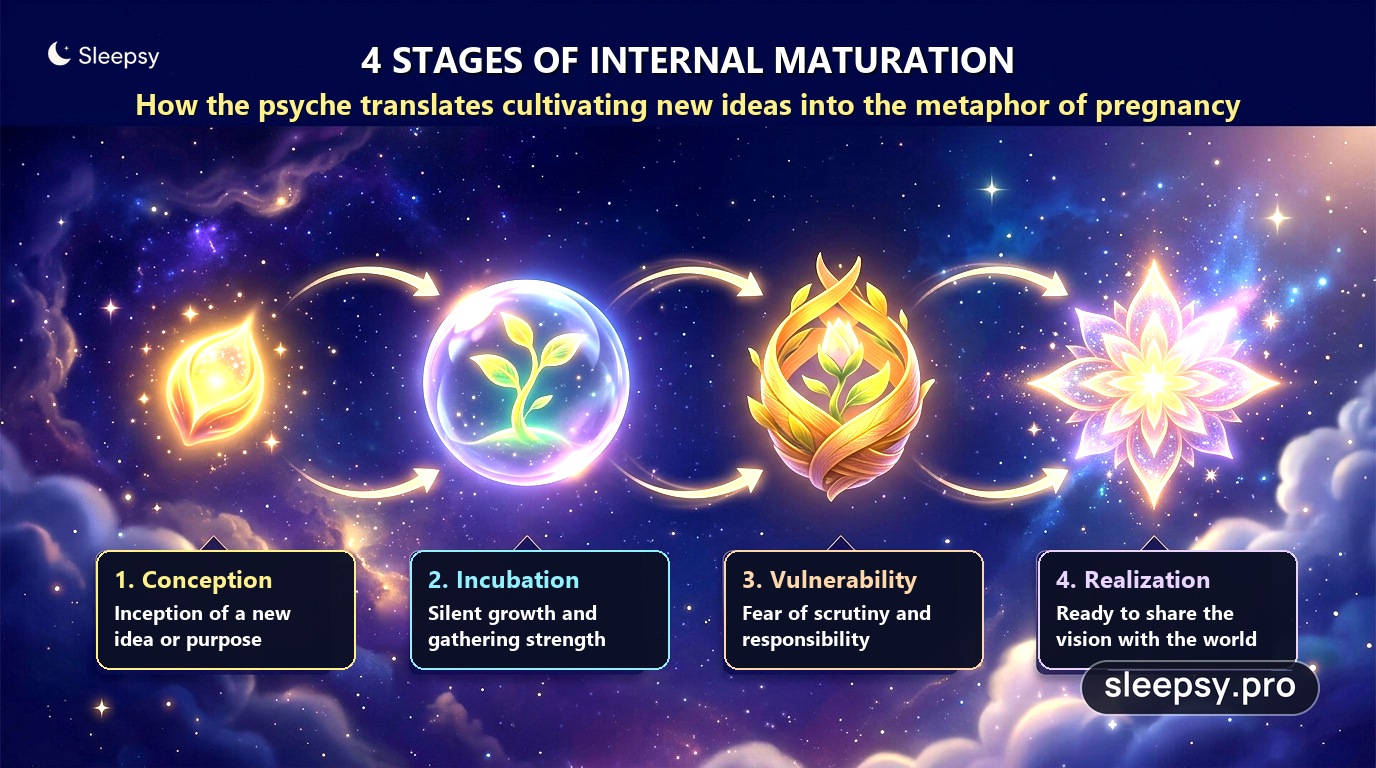 4 stages of internal maturation: how the psyche translates idea cultivation into the metaphor of pregnancy