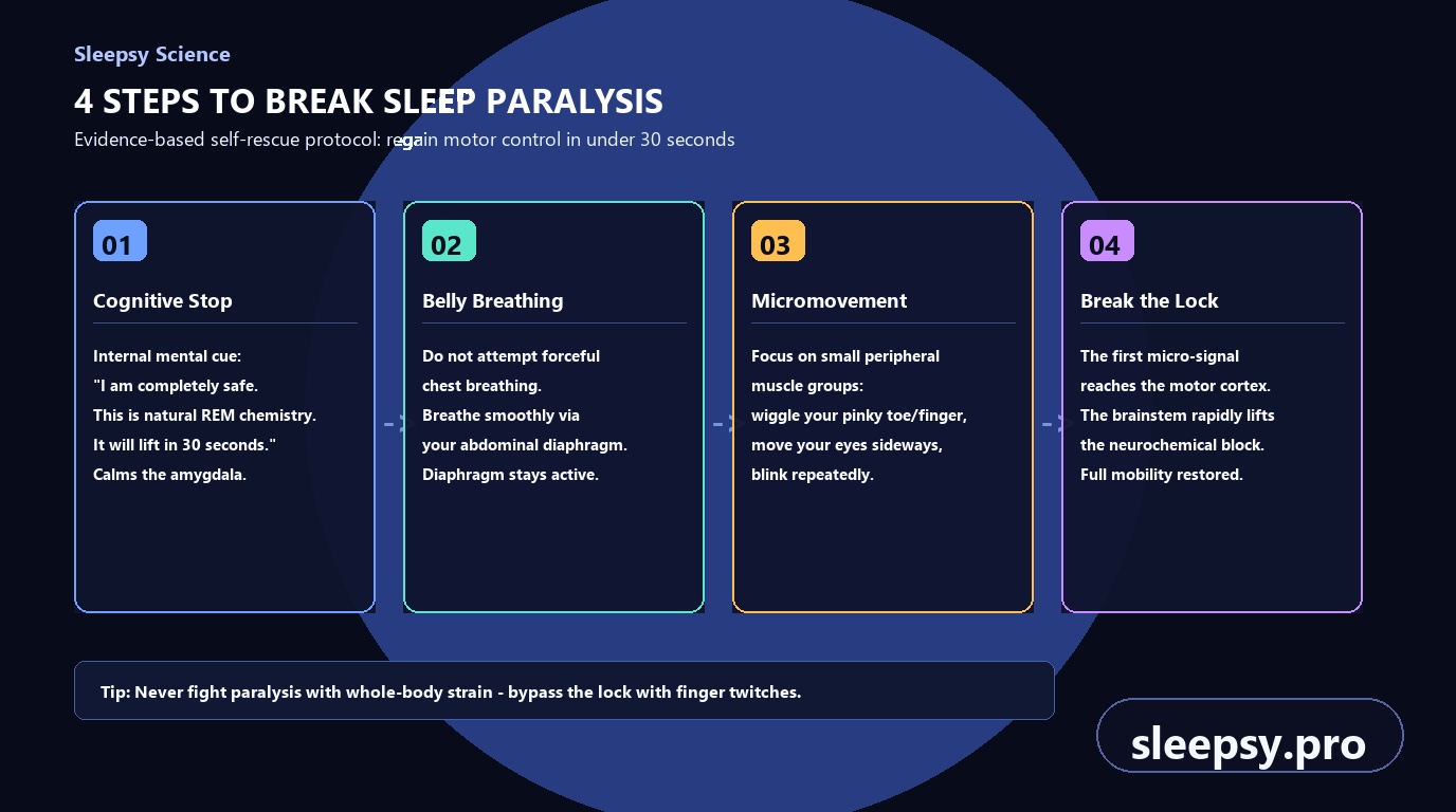 Step-by-step evidence-based protocol to break out of sleep paralysis in under 30 seconds