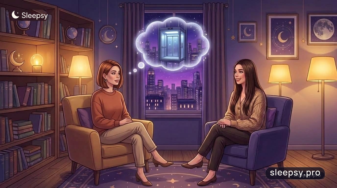 Psychological dream analysis evaluating recurrent elevator metaphors and waking stagnation